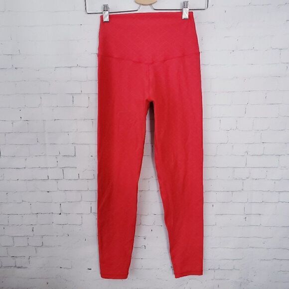 SHEFIT Fierce Boss Leggings Size M Fierce Red Full Length High Waisted Active - Picture 2 of 8